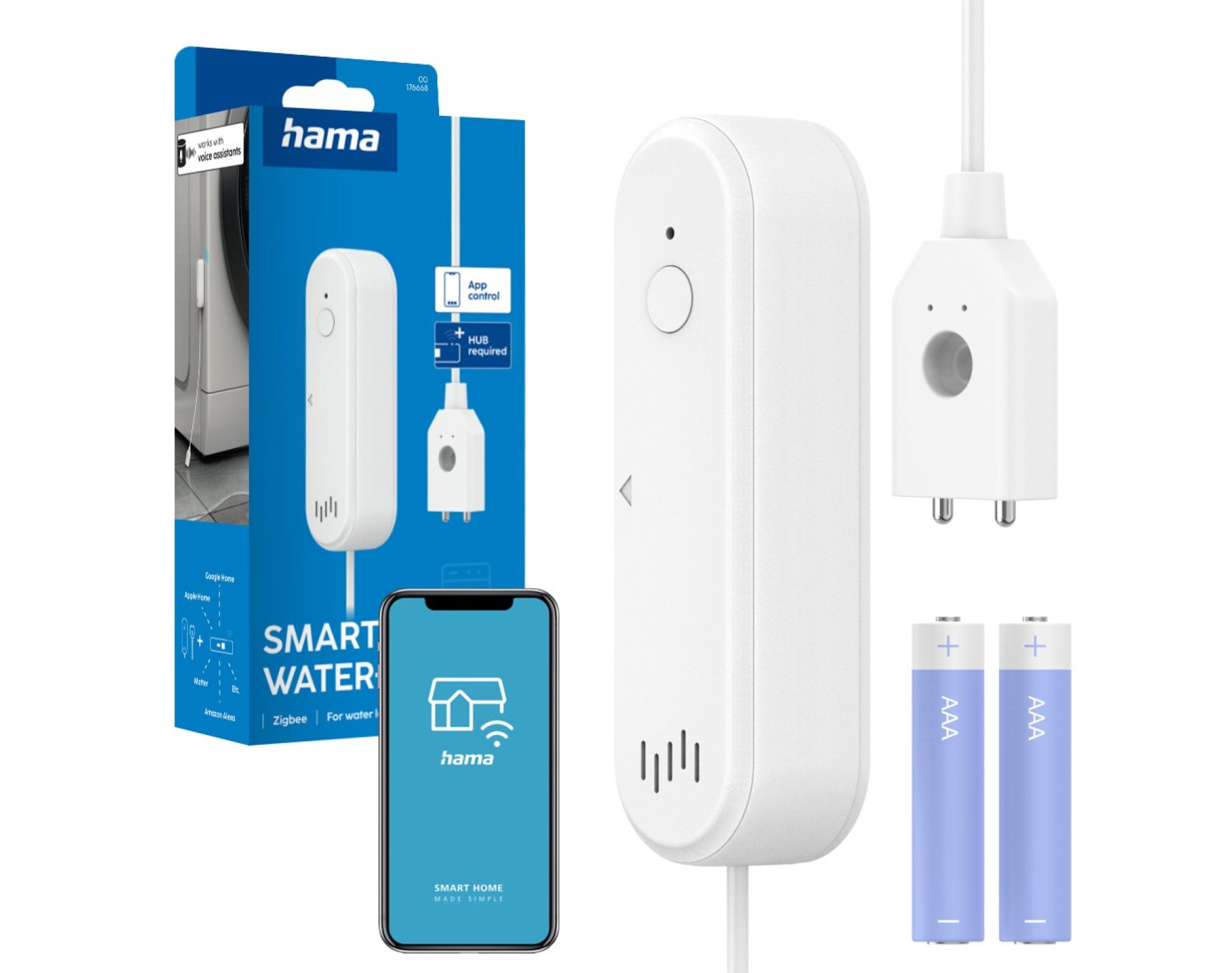 Hama czujnik zalania wycieku wody smart WIFI ZIGBEE alarm 80 dB aplikacja