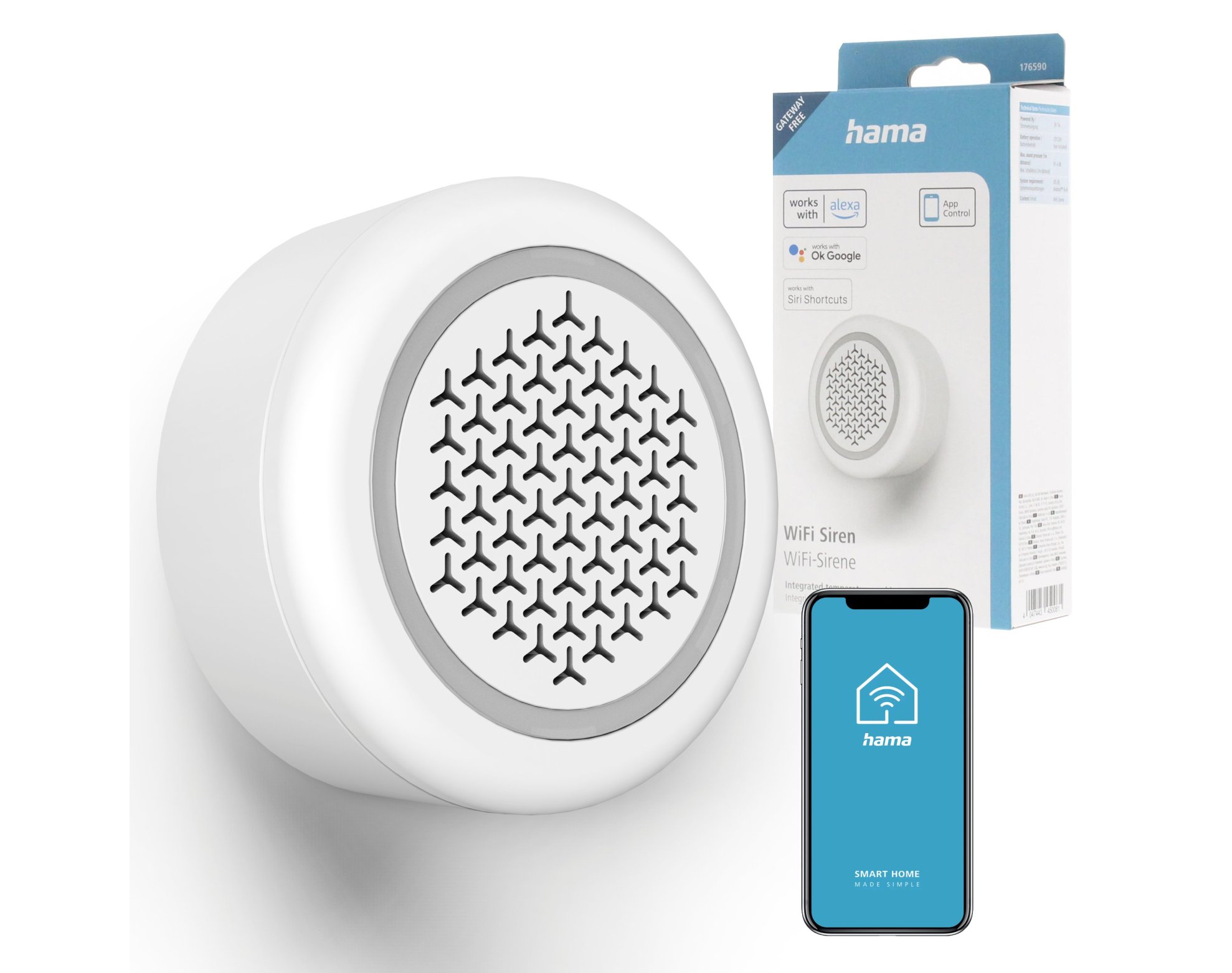Hama Inteligentna Syrena Alarmowa 105 dB WiFi Smart Home