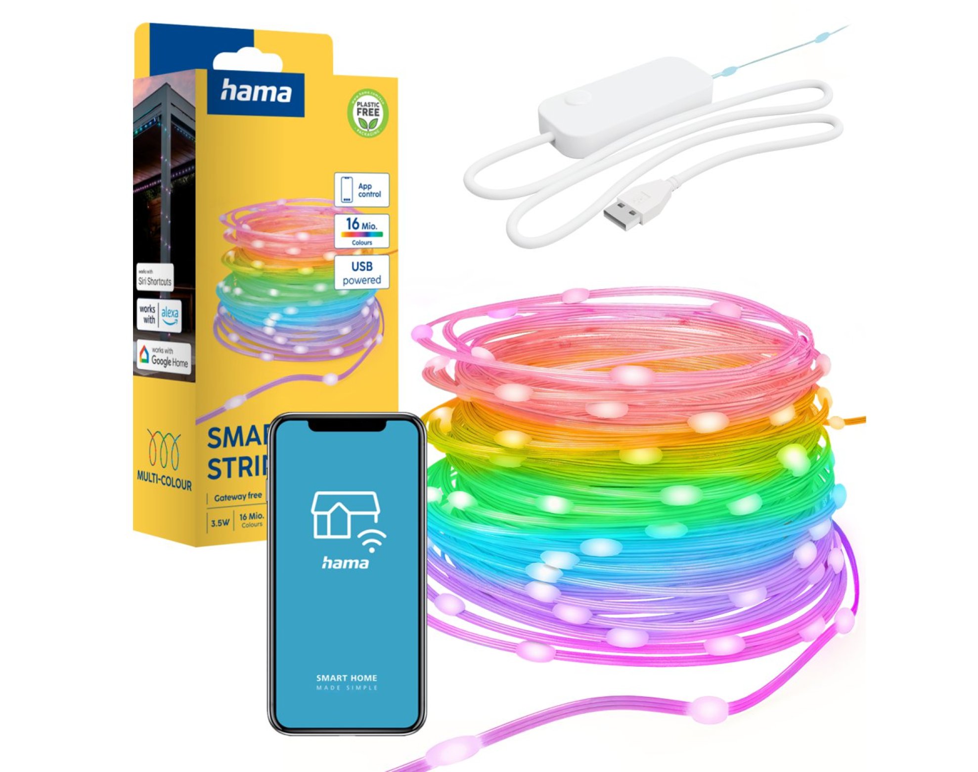 Hama łańcuch świetlny LED WiFi RGBIC IP65 10 m
