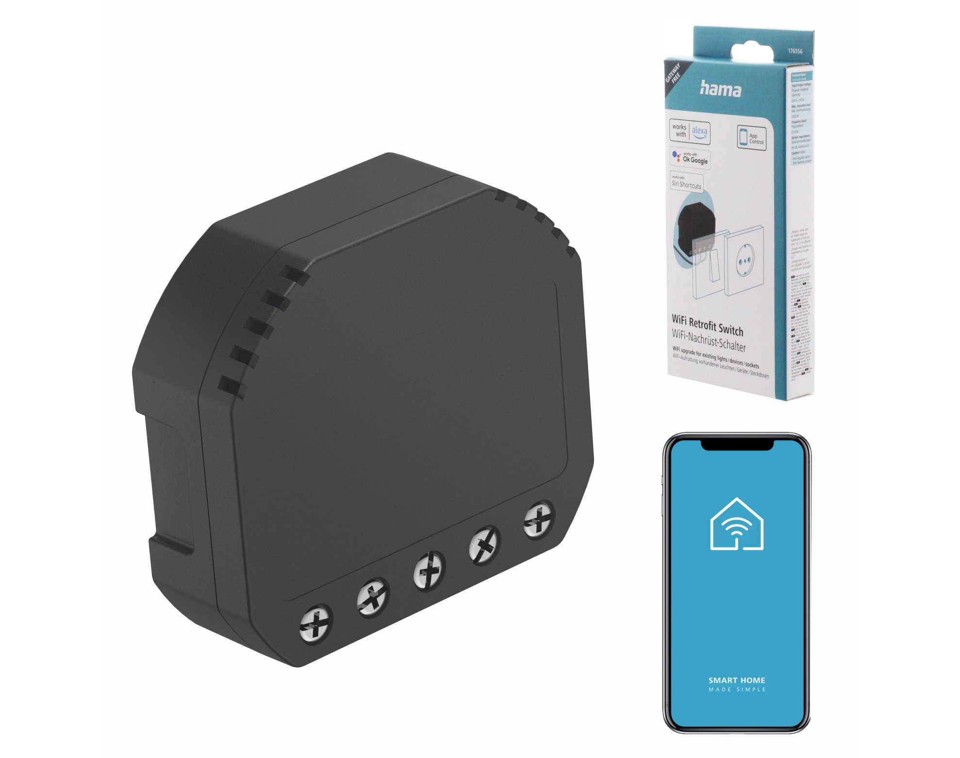 Hama moduł WiFi smart home włącznik podtynkowy do sterowania oświetleniem