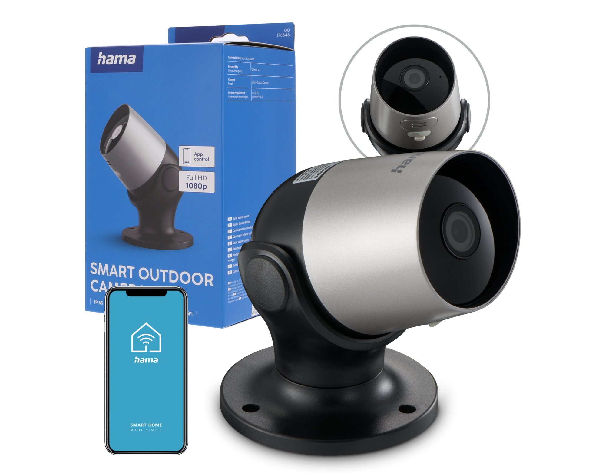Kamera zewnętrzna WiFi Hama z czujnikiem ruchu i noktowizorem Full HD 1080p
