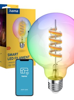 Inteligentna żarówka LED Filamentowa GLOBE E27 RGBW Hama WiFi Smart Matter