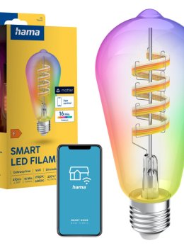 Inteligentna Żarówka LED Filamentowa RETRO E27 RGBW Hama WiFi Smart Matter