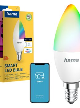 Inteligentna Żarówka Smart Home LED E14 RGBW Hama WiFi Smart Matter 4,9W