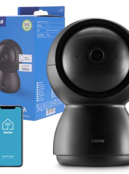 Obrotowa kamera SMART wewnętrzna WiFi Hama z czujnikiem ruchu i noktowizorem Full HD
