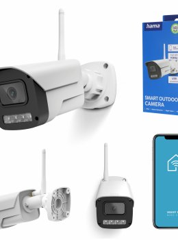 Zewnętrzna kamera Hama Wi-Fi do monitoringu Full HD nagrywanie i tryb nocny
